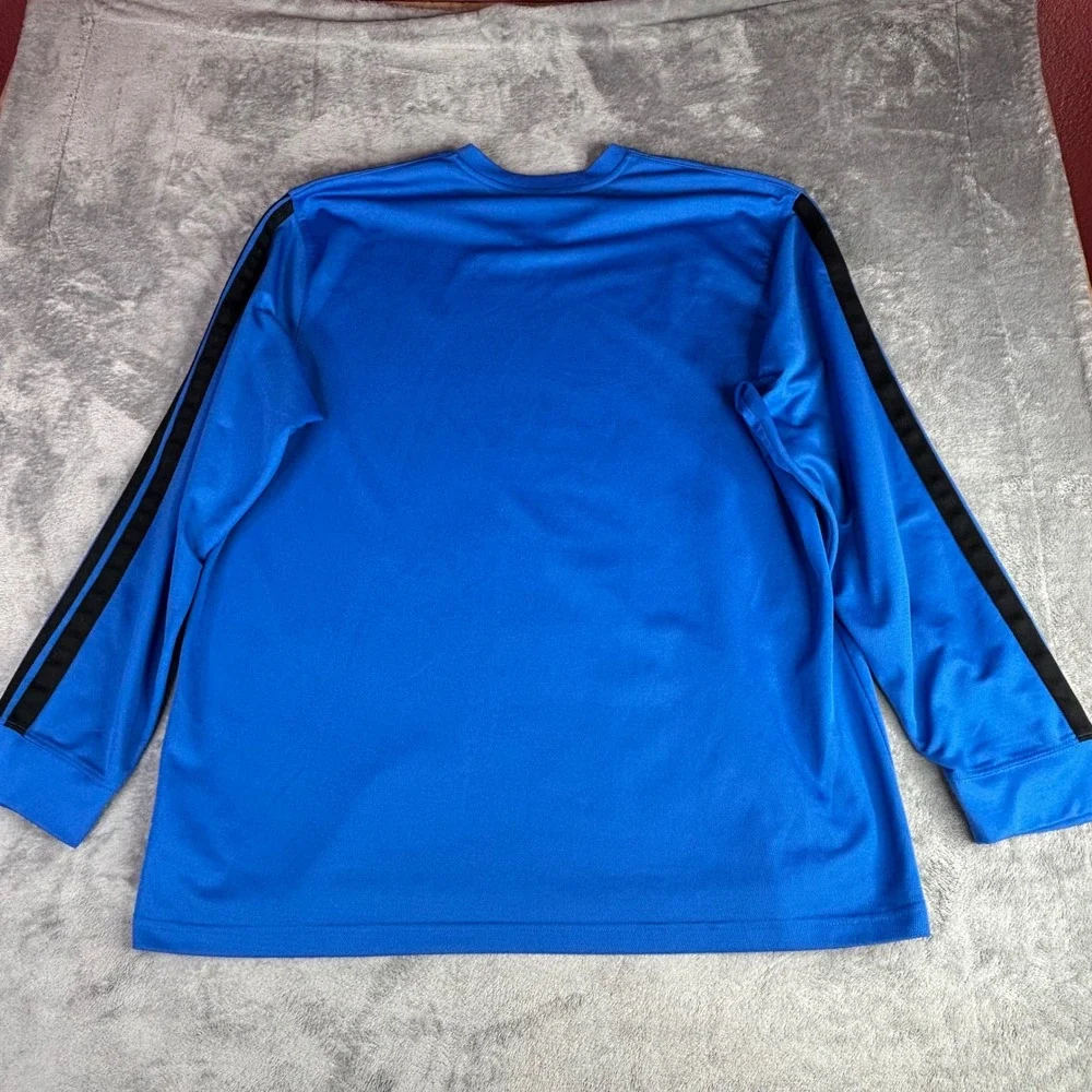 Nike‎ Long Sleeve Shirt Mens XXL Blue Black V-Neck Athletic Stripe H40408HON